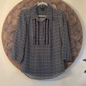 Lucky Brand Sheer Tunic Blouse